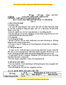 Giáo án Bài 2: Làm quen phối hợp đỡ bóng và dẫn bóng Gdtc 3 Cánh diều