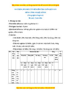 Đề thi Công nghệ 10 giữa kì 1 Cánh diều (Công nghệ trồng trọt) - Đề 1