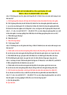 Trắc nghiệm Bài 1: Một số vấn đề chung về cách mạng tư sản Lịch sử 11 Đúng-Sai 2025