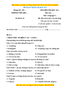 Đề thi cuối kì 1 Công nghệ lớp 4 Kết nối tri thức (Đề 3)