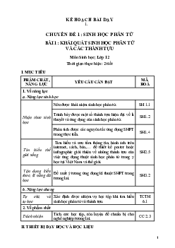 Giáo án Chuyên đề Sinh học 12 Chân trời sáng tạo