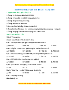 Đề cương ôn tập cuối học kì 1 Toán lớp 4 Cánh diều