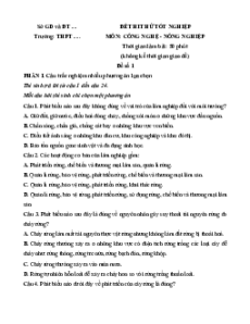 Bộ 10 đề ôn thi Tốt nghiệp Công nghệ (Định hướng Nông nghiệp)