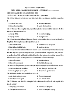 Câu hỏi ôn tập + Đề kiểm tra KTPL 12 Chủ đề 3 (chung cho ba sách)