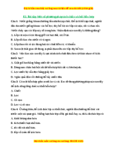 Trắc nghiệm Một số phương pháp tách chất ra khỏi hỗn hợp KHTN 6 Chân trời sáng tạo