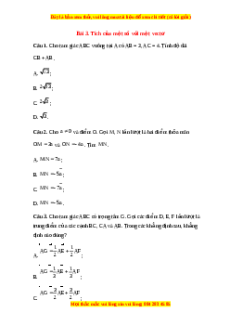 Trắc nghiệm Tích của một số với vectơ Toán 10 Chân trời sáng tạo