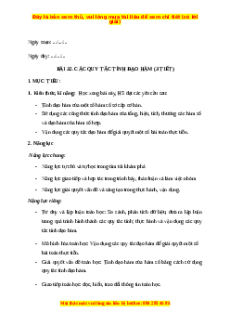 Giáo án Các quy tắc tính đạo hàm Toán 11 Kết nối tri thức