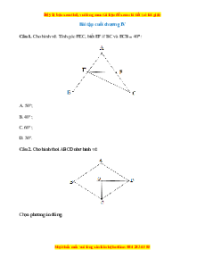 Trắc nghiệm Bài tập cuối chương 4 Toán 7 Cánh diều