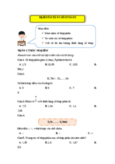 Bài tập cuối tuần Toán lớp 5 Kết nối tri thức Tuần 5