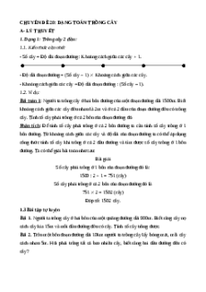 Chuyên đề Dạng toán trồng cây lớp 4 (có lời giải)