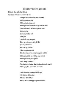 Đề thi giữa kì 1 Ngữ văn 12 Chân trời sáng tạo (Đề 5)