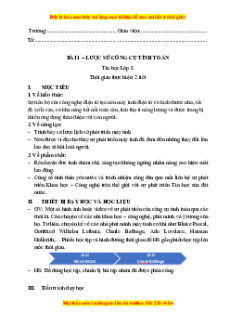 Giáo án Bài 1 Tin học 8 Kết nối tri thức: Lược sử công cụ tính toán