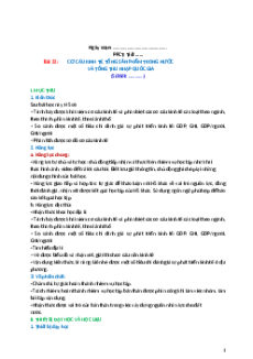 Giáo án Bài 22 Địa lí 10 Kết nối tri thức: Cơ cấu kinh tế, tổng sản phẩm trong nước và tổng thu nhập quốc gia