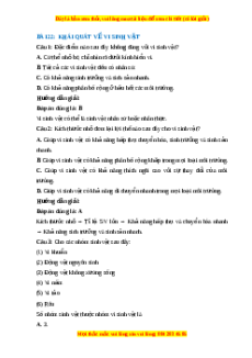 Trắc nghiệm Sinh học 10 Bài 22 Chân trời sáng tạo: Khái quát về vi sinh vật