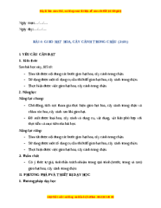 Giáo án Bài 4 Công nghệ lớp 4 Kết nối tri thức: Gieo hạt hoa, cây cảnh trong chậu