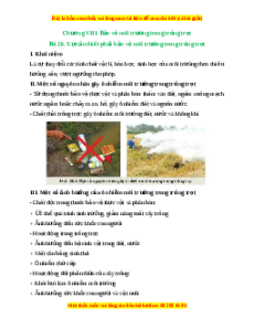 Lý thuyết Bài 26: Sự cần thiết phải bảo vệ môi trường trong trồng trọt