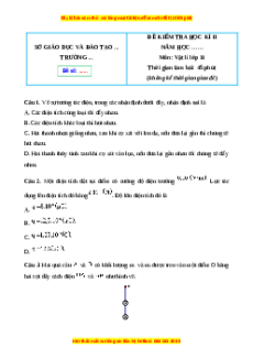 Đề thi cuối kì 2 Vật lí 11 Cánh diều (Đề 3)