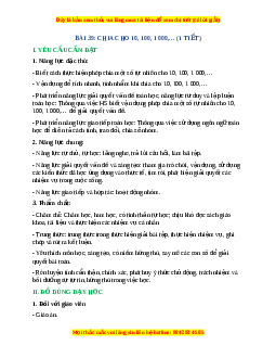 Giáo án Chia cho 10, 100, 1 000,… Toán lớp 4 Cánh diều