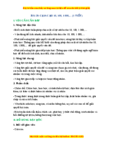 Giáo án Chia cho 10, 100, 1 000,… Toán lớp 4 Cánh diều