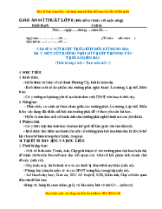 Giáo án Bài 7 Mĩ thuật 8 Kết nối tri thức: Một số trường phái mĩ thuật phương Tây thời kì hiện đại
