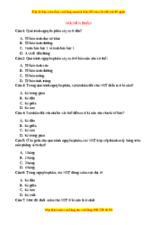 Trắc nghiệm Nguyên phân Sinh học 9