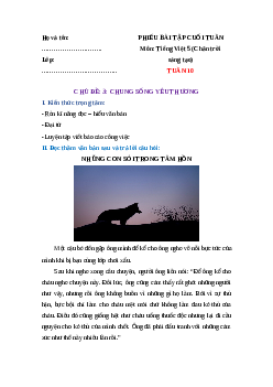 Bài tập cuối tuần Tiếng Việt lớp 5 Chân trời sáng tạo Tuần 10