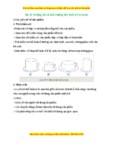 Lý thuyết Bài 19: Những yếu tố ảnh hưởng đến thiết kế kĩ thuật