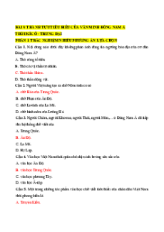 Trắc nghiệm Bài 9: Thành tựu tiêu biểu của văn minh Đông Nam Á thời kì cổ-trung đại Lịch sử 10 Đúng-Sai 2025