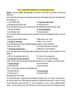 Trắc nghiệm Bài 23 Kinh tế pháp luật 10 Đúng-Sai, Trả lời ngắn: Hội đồng nhân dân và Ủy ban nhân
