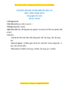 Đề thi cuối kì 1 Công nghệ (Chăn nuôi) lớp 11 Kết nối tri thức (Đề 2)