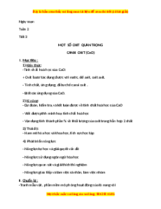 Giáo án Một số oxit quan trọng Hóa học 9