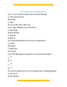 Trắc nghiệm Bài 13 Tin học 10 Kết nối tri thức: Bổ sung các đối tượng đồ họa