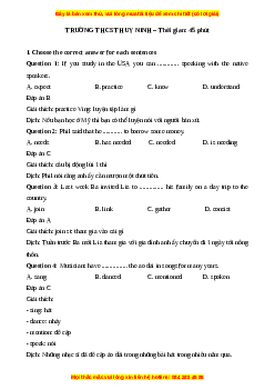 Đề thi giữa kì 1 Tiếng Anh 9 trường THCS Thụy Ninh