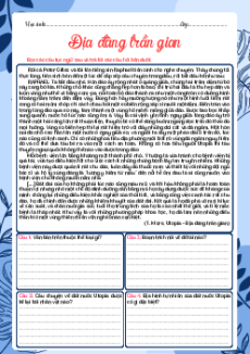 Phiếu bài tập Truyện khoa học viễn tưởng Ngữ văn 7