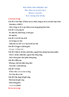 Đề cương Cuối kì 1 KHTN 6 Cánh diều (nối tiếp)