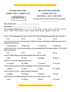 Đề thi thử Hóa Học trường Lý Thường Kiệt năm 2021