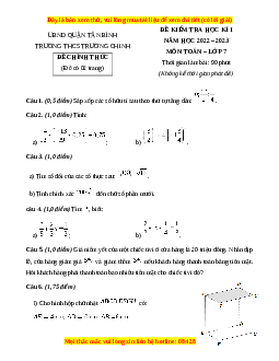 Đề thi cuối kì 1 Toán 7 Chân trời sáng tạo trường THCS Trường Chinh - Tân Bình - HCM
