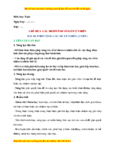 Giáo án Toán lớp 4 Học kì 2 Chân trời sáng tạo