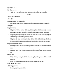 Giáo án Bài 13: Vi khuẩn có ích trong chế biến thực phẩm Khoa học lớp 5 Cánh diều