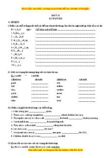 Bài tập Unit 13: Activities Tiếng Anh 7 - Mai Lan Hương