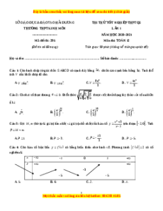 Đề thi thử Toán trường Kinh Môn năm 2021