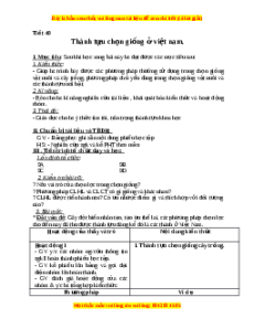 Giáo án Thành tựu chọn giống ở Việt Nam Sinh học 9