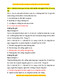 Trắc nghiệm Lịch sử 7 Bài 3 Chân trời sáng tạo: Sự hình thành quan hệ sản xuất tư bản chủ nghĩa ở Tây Âu trung đại
