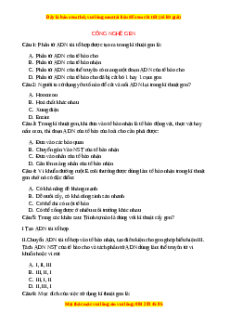 Trắc nghiệm Công nghệ gen Sinh học 9