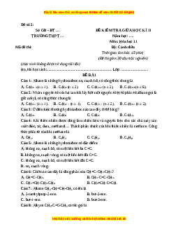 Đề thi giữa kì 2 Hóa Học 11 Cánh diều (Đề 2)