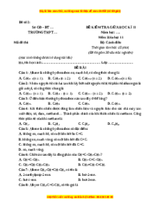 Đề thi giữa kì 2 Hóa Học 11 Cánh diều (Đề 2)