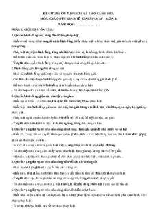 Đề cương ôn tập giữa học kì 2 Kinh tế pháp luật 11 Cánh diều