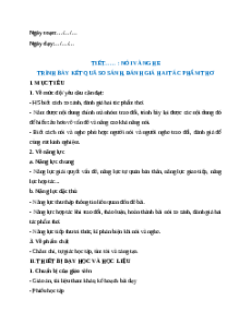 Giáo án Trình bày kết quả so sánh, đánh giá Ngữ Văn 12 Kết nối tri thức
