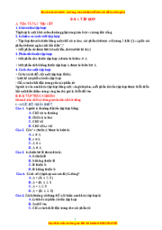 Chuyên đề Tập hợp Toán 6 Cánh diều