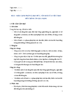 Giáo án Bài 2: Trao đổi thông tin qua mạng Tin học 9 Cánh diều